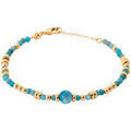 Bracelets Brillaxis Bracelet plaqu&eacute; or et apatite bleue Jaune Grenoble
