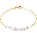 Bracelets sur Grenoble : Bracelets Brillaxis Bracelet perles blanches et plaqu&eacute; or Blanc