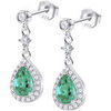 Boucles oreilles Lotus Boucles d'oreilles Silver gouttes vertes