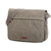 Sac bandouli&egrave;re Katana Besace Toile Garni Cuir 6565 - A4 Marron