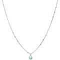 Colliers sur Grenoble : Collier Orusbijoux Collier Argent Rhodi&eacute; Goutte Pierre Naturelle Amazonite Argent&eacute;