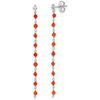 Boucles oreilles Orusbijoux Boucles D Oreilles Argent Rhodi&eacute; Pierres Naturelles Rouge Argent&eacute;