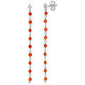 Boucles d'oreille sur Grenoble : Boucles oreilles Orusbijoux Boucles D Oreilles Argent Rhodi&eacute; Pierres Naturelles Rouge Argent&eacute;