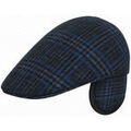 Bonnets sur Grenoble : Bonnet Chapeau-Tendance Casquette Plate en Laine &agrave; Carreaux T59 Bleu
