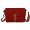 Sac bandouli&egrave;re Katana Besace Nylon Garni Cro&ucirc;te De Cuir De Vachette K 29301 Rouge