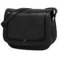 Sac bandouli&egrave;re Katana Besace En Cuir De Vachette Collet V&eacute;g&eacute;tal 66801 Noir Grenoble