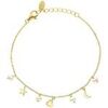 Bracelets Orusbijoux Bracelet Argent Dor&eacute; &eacute;toile C?ur Et Perles Naturelles Dor&eacute;