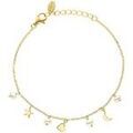 Bracelets Orusbijoux Bracelet Argent Dor&eacute; &eacute;toile C?ur Et Perles Naturelles Dor&eacute;