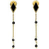 Boucles oreilles Orusbijoux Boucles D'oreilles Argent Dor&eacute;e Losange Pierre Spinelle Dor&eacute;