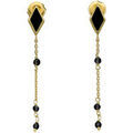 Boucles d'oreille sur Grenoble : Boucles oreilles Orusbijoux Boucles D'oreilles Argent Dor&eacute;e Losange Pierre Spinelle Dor&eacute;