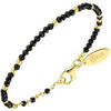 Bracelets Orusbijoux Bracelet Argent Dor&eacute; Simple Perles Naturelles Noires Dor&eacute;