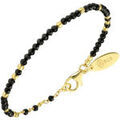 Bracelets sur Grenoble : Bracelets Orusbijoux Bracelet Argent Dor&eacute; Simple Perles Naturelles Noires Dor&eacute;
