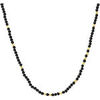 Collier Orusbijoux Collier Argent Dor&eacute; Simple Perles Spinelle Noire Dor&eacute;