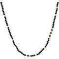 Colliers sur Grenoble : Collier Orusbijoux Collier Argent Dor&eacute; Simple Perles Spinelle Noire Dor&eacute;