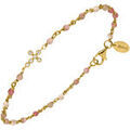 Bracelets sur Grenoble : Bracelets Orusbijoux Bracelet Argent Dor&eacute; Croix Zirconium Blanc Et Pierres Dor&eacute;