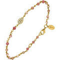 Bracelets sur Grenoble : Bracelets Orusbijoux Bracelet Argent Dor&eacute; Goutte Serti Blanc Pierres Quartz Rose Dor&eacute;