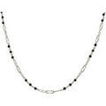 Colliers sur Grenoble : Collier Orusbijoux Collier Argent Rhodi&eacute; Maillon Pierre Spinelle Noir Argent&eacute;