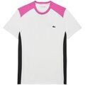 Tee-shirts sur Grenoble : T-shirt Lacoste T shirt homme Ref 65767 CIH Blanc Noir Rose
