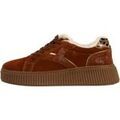 Baskets basses The Divine Factory Basket Cuir Al&eacute;noa Marron Grenoble