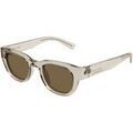 Lunettes sur Grenoble : Lunettes de soleil Saint Laurent SL 675 Lunettes de soleil, Beige/Marron, 46 mm