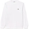 T-shirt Lacoste T-SHIRT BLANC MANCHES LONGUES EN JERSEY DE COTON