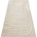 D&eacute;coration sur Grenoble : Tapis Rugsx Tapis BALANCE 1918 taupe - G&eacute;om&eacute;trique, structur 140x190 cm Beige 140x190 cm. . Maison & D&eacute;co > Tapis.