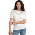 T-shirt Admas T-shirt &agrave; manches courtes CHEST LACE Blanc