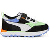 Baskets enfant Puma BASKETS RIDER FV FUTUR VINTAGE NOIRES, VIOLETTES ET VER