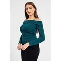 Pull Guess - Pull col bardot - bleu canard