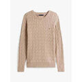 Pull Tommy Hilfiger Pull torsad&eacute; beige en coton Beige