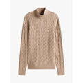 Pull Tommy Hilfiger Pull camionneur torsad&eacute; beige en coton Beige