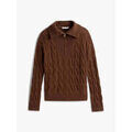 Pull Tommy Hilfiger Pull camionneur torsad&eacute; marron en laine Marron