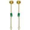 Boucles oreilles Orusbijoux Boucles D Oreilles Argent Dor&eacute; Pierres Pr&eacute;cieuses &eacute;meraude Dor&eacute;