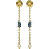Boucles oreilles Orusbijoux Boucles D Oreilles Argent Dor&eacute; Pierres Pr&eacute;cieuses Saphir Dor&eacute;