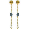 Boucles d'oreille sur Grenoble : Boucles oreilles Orusbijoux Boucles D Oreilles Argent Dor&eacute; Pierres Pr&eacute;cieuses Saphir Dor&eacute;