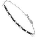 Bracelets Orusbijoux Bracelet Argent Rhodi&eacute; Pampille Perle Naturelle Et Spinelle Argent&eacute; Grenoble