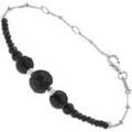 Bracelets Orusbijoux Bracelet Argent Rhodi&eacute; Cascade Perle Naturelle Spinelle Argent&eacute;