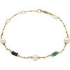 Bracelets Orusbijoux Bracelet Argent Dor&eacute; Pierres Pr&eacute;cieuses &eacute;meraude V&eacute;ritable Dor&eacute;