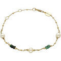 Bracelets Orusbijoux Bracelet Argent Dor&eacute; Pierres Pr&eacute;cieuses &eacute;meraude V&eacute;ritable Dor&eacute; Grenoble