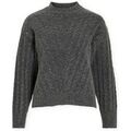 Pull Vila Relli Highneck Knit - Dark Grey Melange