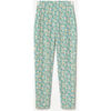 Pantalon Le Temps des Cerises Pantalon rani &agrave; motif fleuri vert et bleu Bleu