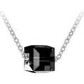 Colliers sur Grenoble : Collier Sc Crystal BS2509-SN032-JET Argent&eacute;