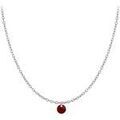 Collier Sc Crystal B2382-ARGENT-10001-ROUGE Argent&eacute; Grenoble