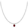Colliers sur Grenoble : Collier Sc Crystal B2382-ARGENT-10003-ROUGE Argent&eacute;
