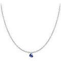 Collier Sc Crystal B2382-ARGENT-10004-BLEU Argent&eacute;