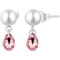 Boucles oreilles Sc Crystal B3071-ARGENT-ROSE Grenoble