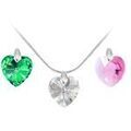 Colliers sur Grenoble : Collier Sc Crystal 6228-14-CRYS+6228-14-EMER+6228-14 Argent&eacute;