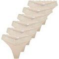 Strings Only Femme String Paquet de 6 ONLCHLOE LACE THONG 6P Beige