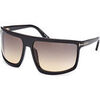 Lunettes de soleil Tom Ford FT1066 CLINT-02 Lunettes de soleil, Noir/Fum&eacute;e, 68 mm Noir