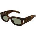 Lunettes sur Grenoble : Lunettes de soleil Saint Laurent SL 697 Lunettes de soleil, Havana/Vert, 51 mm